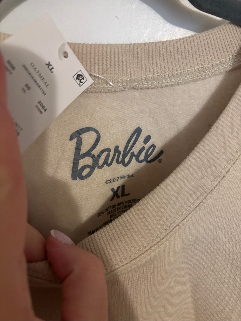 Barbie Beige Graphic Sweatshirt with Multicolor Portrait Panels - Picture 2 of 4